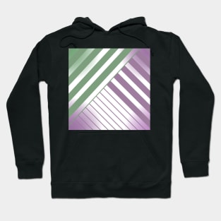 Green, Pink and White Stripes Hoodie